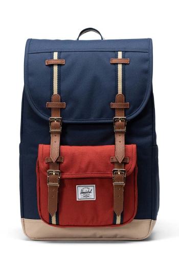 Batoh Herschel Little America Mid Backpack černá barva, velký, hladký