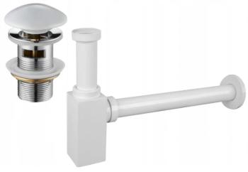 MEXEN/S Umyvadlový sifon s výpustí click-clack keramická zárka s přepadem, bílý 7992060-25