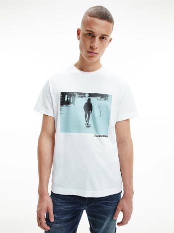 Calvin Klein Calvin Klein Jeans pánské bílé tričko URBAN SKATER BOX S/S TEE