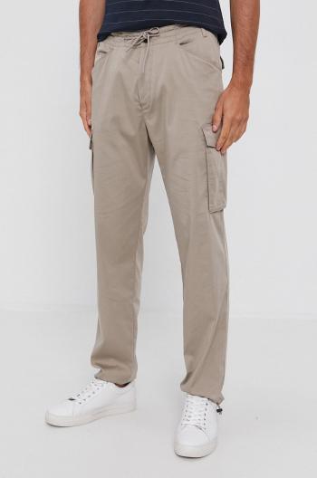 Kalhoty Sisley pánské, šedá barva, jednoduché