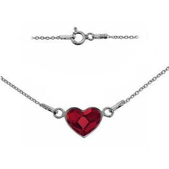 NUBIS® Stříbrný náhrdelník se srdcem Crystals from Swarovski® Siam - NB-0200-SI