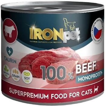 IRONpet Cat Beef (hovězí) 100 % Monoprotein, konzerva 200 g (IR15873)