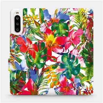 Flipové pouzdro na mobil Sony Xperia 10 II - MG07S Pestrobarevné květy a listy (5903516241033)