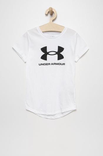 Dětské tričko Under Armour 1361182 bílá barva