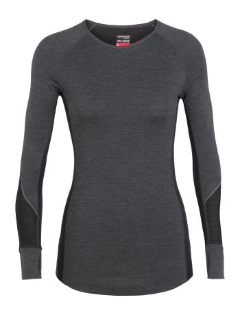 dámské merino triko dlouhý rukáv ICEBREAKER Wmns 260 Zone LS Crewe, Jet Hthr/Black velikost: M