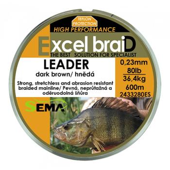 Sema splétaná šňůra leader hnědá-průměr 0,33 mm / nosnost 150 lb / návin 600 m