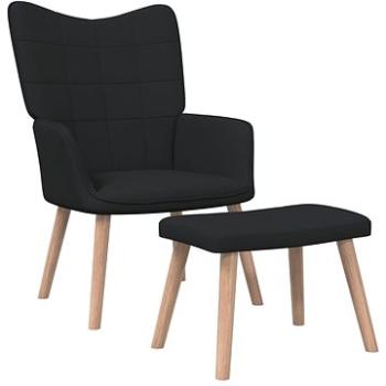 Relaxační židle se stoličkou černá textil, 327936 (327936)