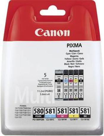 Canon Inkoustová kazeta PGI-580, CLI-581 PBKBKCMY originál kombinované balení černá, foto černá, azurová, purppurová, žlutá 2078C005