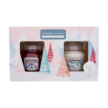 Yankee Candle Home Inspiration Christmas Set dárková kazeta vonná svíčka Holiday Magic 104 g + vonná svíčka Snow Dusted Pine 104 g unisex