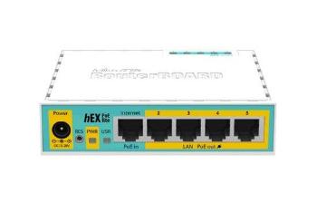 RouterBoard Mikrotik RB750UPr2 hEX PoE lite, 64 MB RAM, 400 MHz, 5x LAN,1x USB, PoE vč. L4, RB750UPr2