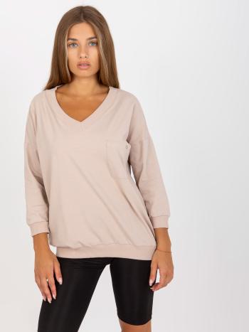 BÉŽOVÁ HALENKA S VÝSTŘIHEM DO V -RV-BZ-8052.24-BEIGE Velikost: S/M