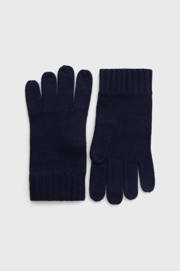 Vlněné rukavice Polo Ralph Lauren pánské, tmavomodrá barva