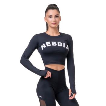 Dámský crop top s dlouhým rukávem Nebbia Sporty Hero 585  Black  M