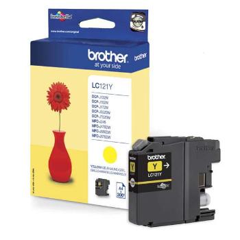 BROTHER LC-121 - originální cartridge, žlutá, 300 stran