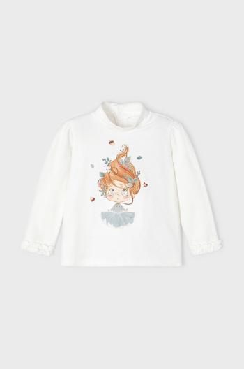 Dětské tričko s dlouhým rukávem Mayoral bílá barva