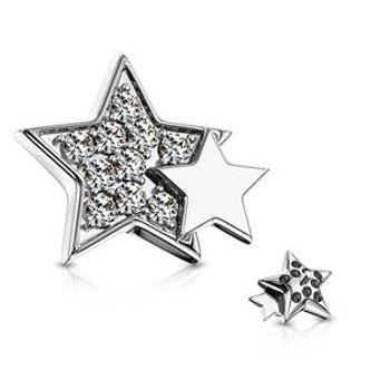 Šperky4U Microdermal s hvězdami - ozdobná část - MD006-C