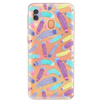 Odolné silikonové pouzdro iSaprio - Feather Pattern 01 - Samsung Galaxy A40