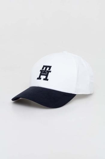 Bavlněná baseballová čepice Tommy Hilfiger bílá barva, AM0AM12301