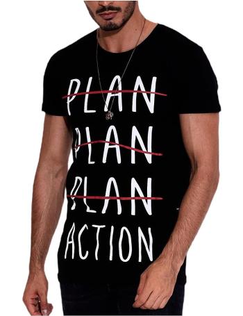 černé pánské tričko s nápisem plan vel. S