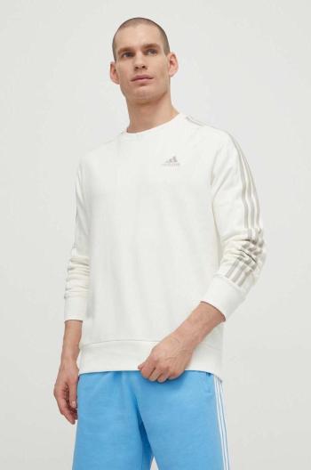 Bavlněná mikina adidas pánská, béžová barva, s aplikací, IS1351