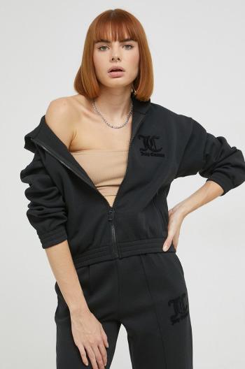 Mikina Juicy Couture dámská, černá barva, s kapucí, s aplikací