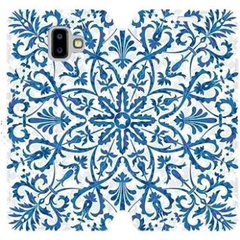 Flipové pouzdro na mobil Samsung Galaxy J6 Plus 2018 - ME01P Modré květinové vzorce (5903226510986)