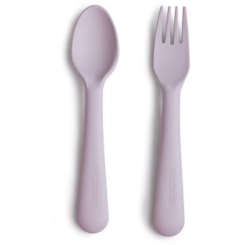 Mushie Fork and Spoon Set příbor Soft Lilac 2 ks