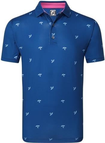 Footjoy Thistle Print Lisle Deep Blue XL Polo košile