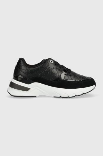 Kožené sneakers boty Calvin Klein Elevated Runner Lace Up černá barva