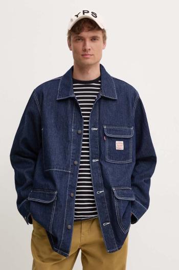 Džínová bunda Levi's pánská, tmavomodrá barva, přechodná, oversize, A0744