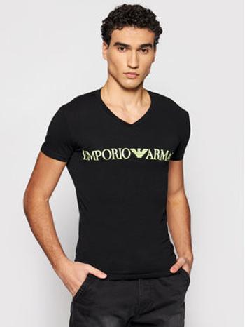 Armani EMPORIO ARMANI pánské černé tričko s nápisem