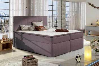 BOLERO kontinentální boxspring postel 180x200, fialová