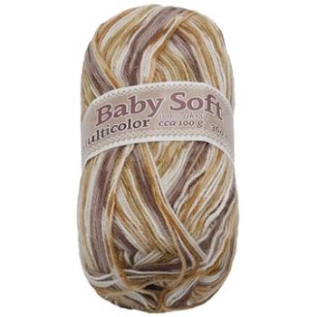 Baby soft multicolor 100g - 607 bílá, béžová, hnědá (6861)