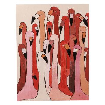 Obraz s ručními tahy Flamingo Meeting 120 × 90 cm