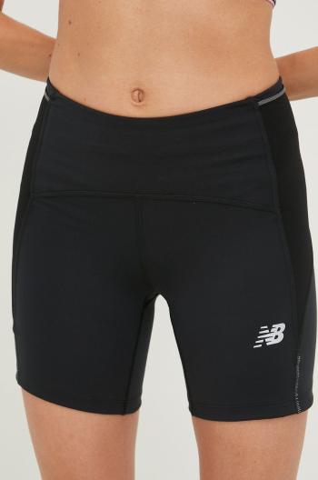 Běžecké šortky New Balance Impact Run černá barva, s potiskem, medium waist