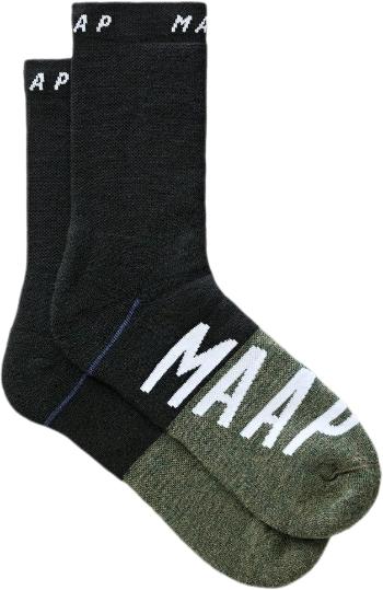 MAAP Apex Wool Sock - Black/ Green S/M