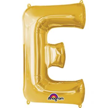 Amscan Mini fóliový balónek písmeno E 33 cm zlatý