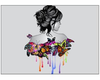 Plakát typ A4-A0 Dívka s motýly