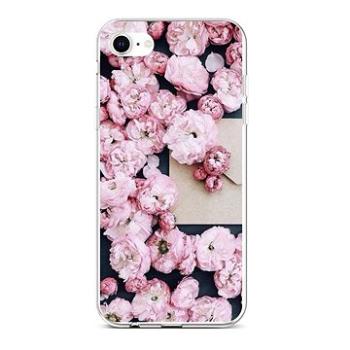 TopQ iPhone SE 2020 silikon Růžové květy 58727 (Sun-58727)