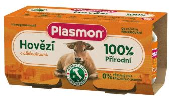 Plasmon Příkrm bezlepkový masový s obilím hovězí bez škrobu a soli 2 x 80 g