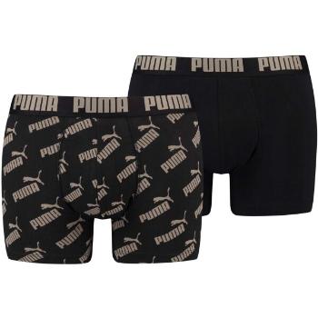 Puma MEN AOP BOXER 2P Pánské boxerky, černá, velikost S