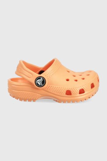 Dětské pantofle Crocs oranžová barva