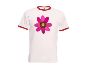 Pánské tričko s kontrastními lemy Květina