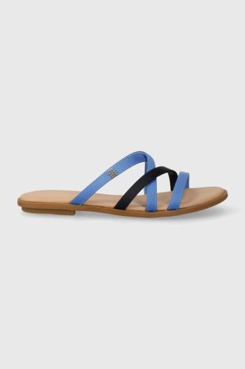 Pantofle Tommy Hilfiger TH STRAP FLAT SATIN SANDAL dámské, FW0FW08041