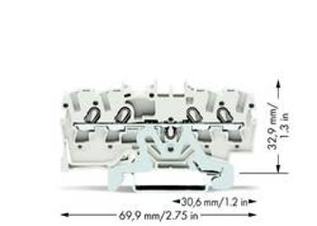 Svorka stínění WAGO 2002-1408, pružinová svorka, 5.20 mm, bílá, 100 ks