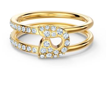 Swarovski Třpytivý pozlacený prsten se špendlíkem So Cool 5522866 52 mm
