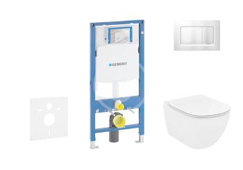 GEBERIT Duofix Modul pro závěsné WC s tlačítkem Sigma30, matný chrom/chrom + Ideal Standard Tesi WC a sedátko, Aquablade, SoftClose 111.300.00.5 NU7