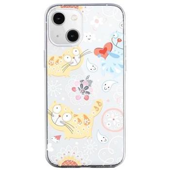 TopQ iPhone 13 mini silikon Happy Cats 64717 (Sun-64717)