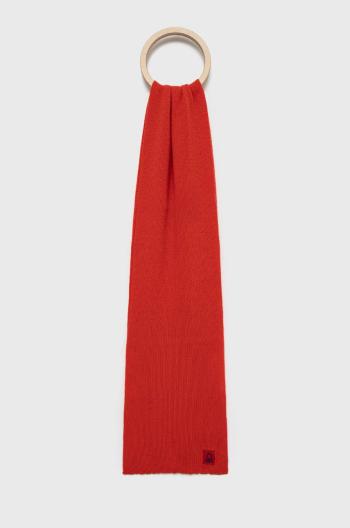 Dětský vlněný šátek United Colors of Benetton červená barva, hladký