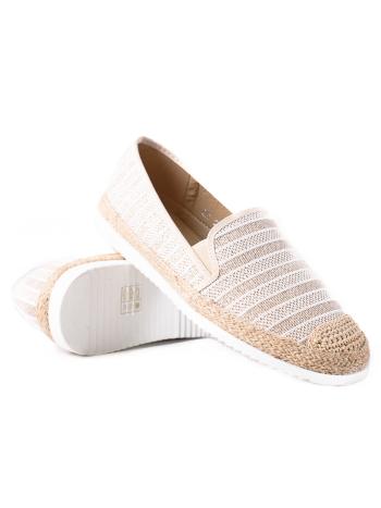 BÉŽOVO-BÍLÉ NAZOUVACÍ ESPADRILKY R07BE Velikost: 36